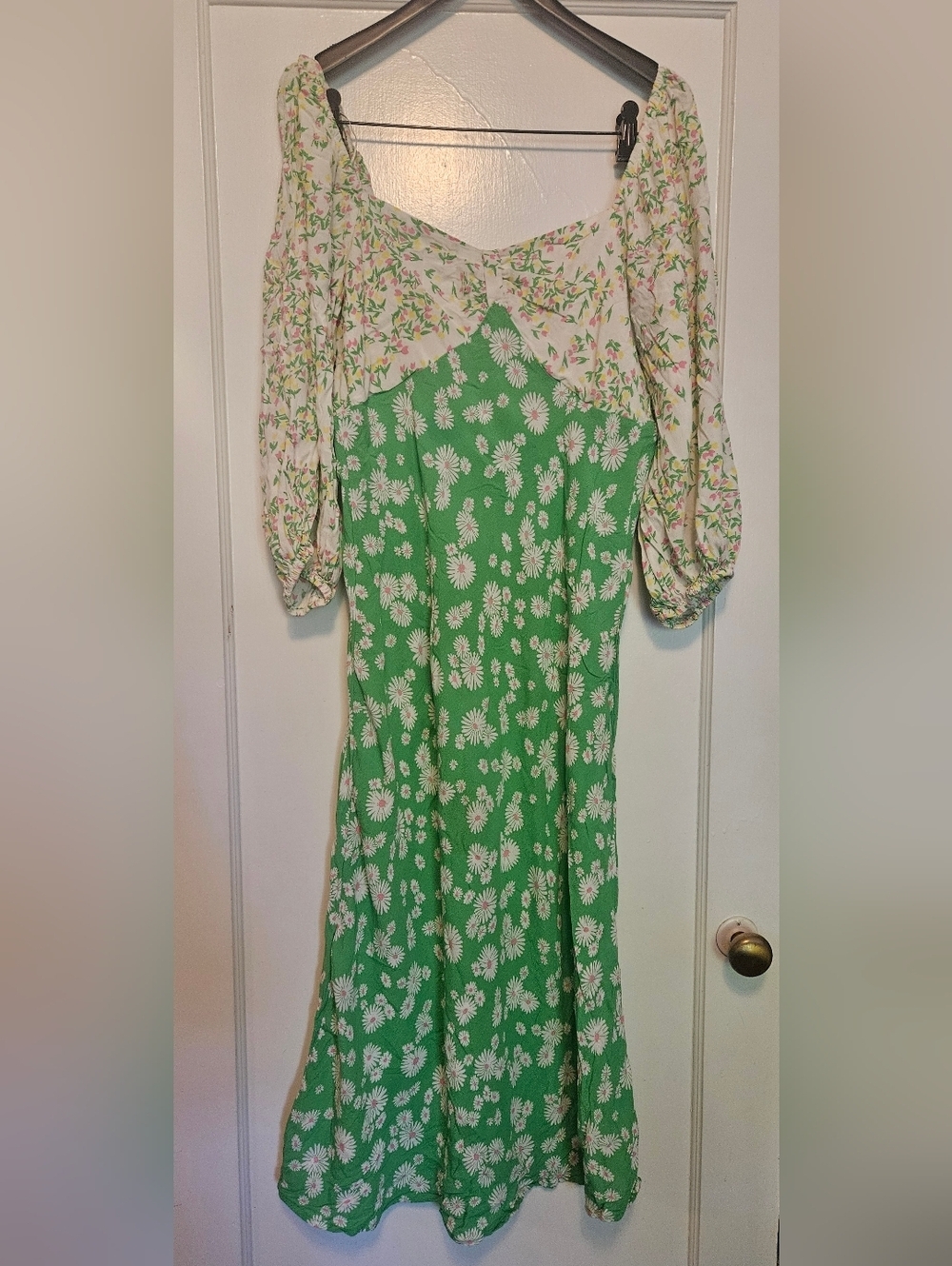 RIXO Cream Floral Sundress with Pink, Yellow & Green Print - Picture 1 of 6